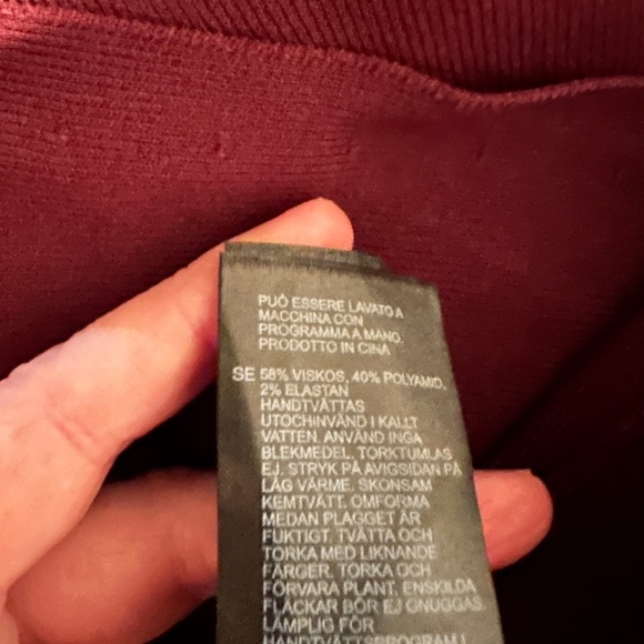 REISS LISSY KNITTED BODYCON MIDI DRESS IN BURGUNDY MEDIUM NWT - Picture 5 of 5